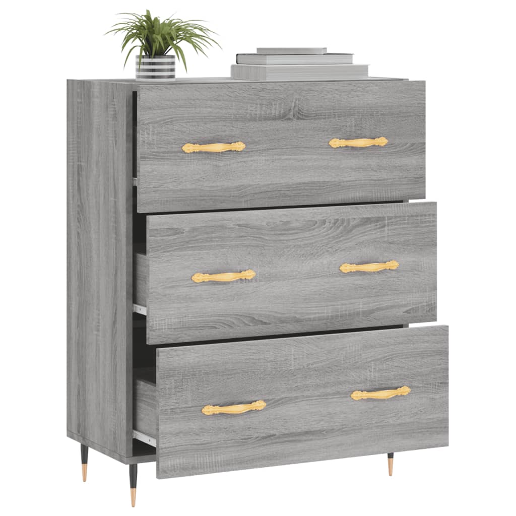 Sonoma gray sideboard 69.5x34x90 cm engineered wood