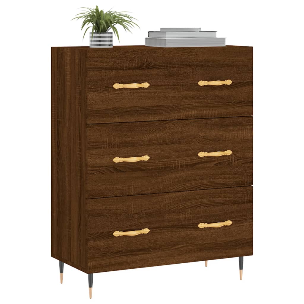 Brown oak sideboard 69.5x34x90 cm engineered wood