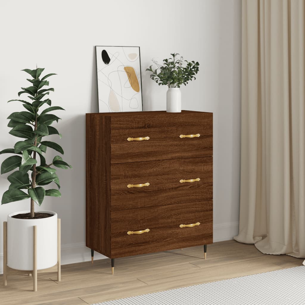 Brown oak sideboard 69.5x34x90 cm engineered wood