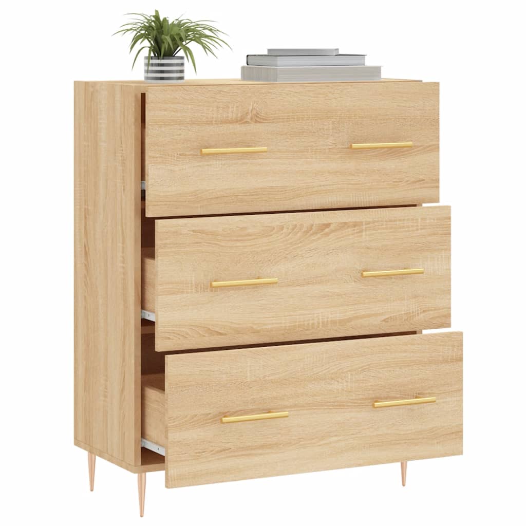 Buffet chêne sonoma 69,5x34x90 cm bois d'ingénierie