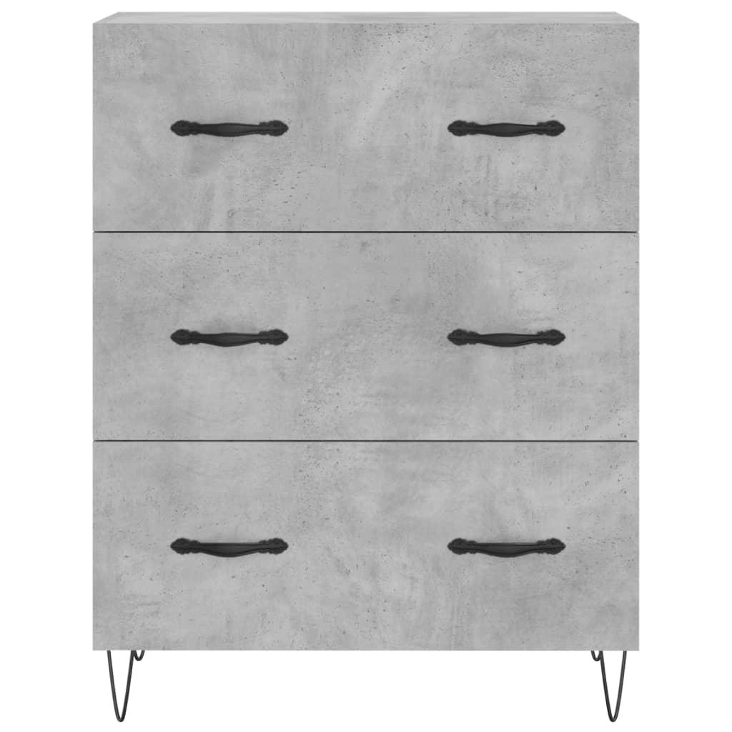 Concrete gray sideboard 69.5x34x90 cm engineered wood