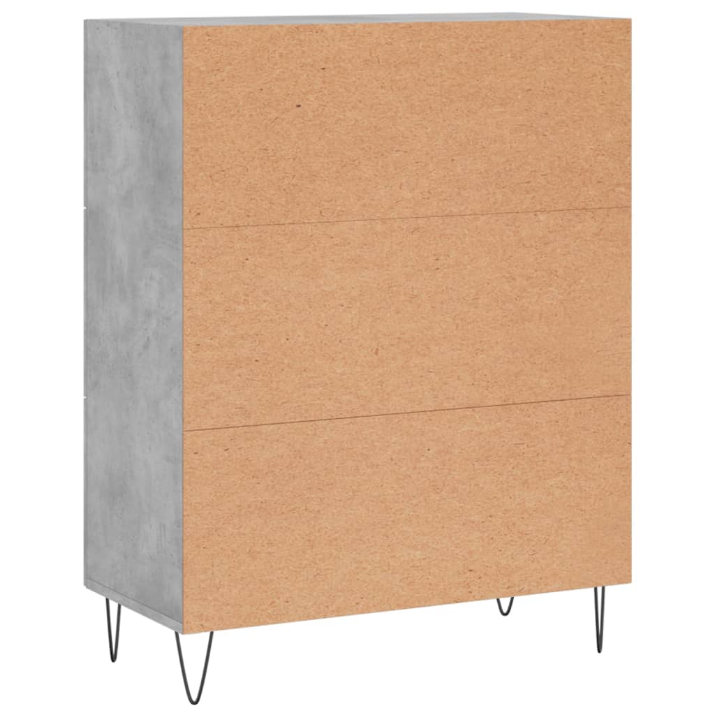 Betongraues Sideboard 69,5 x 34 x 90 cm, Holzwerkstoff