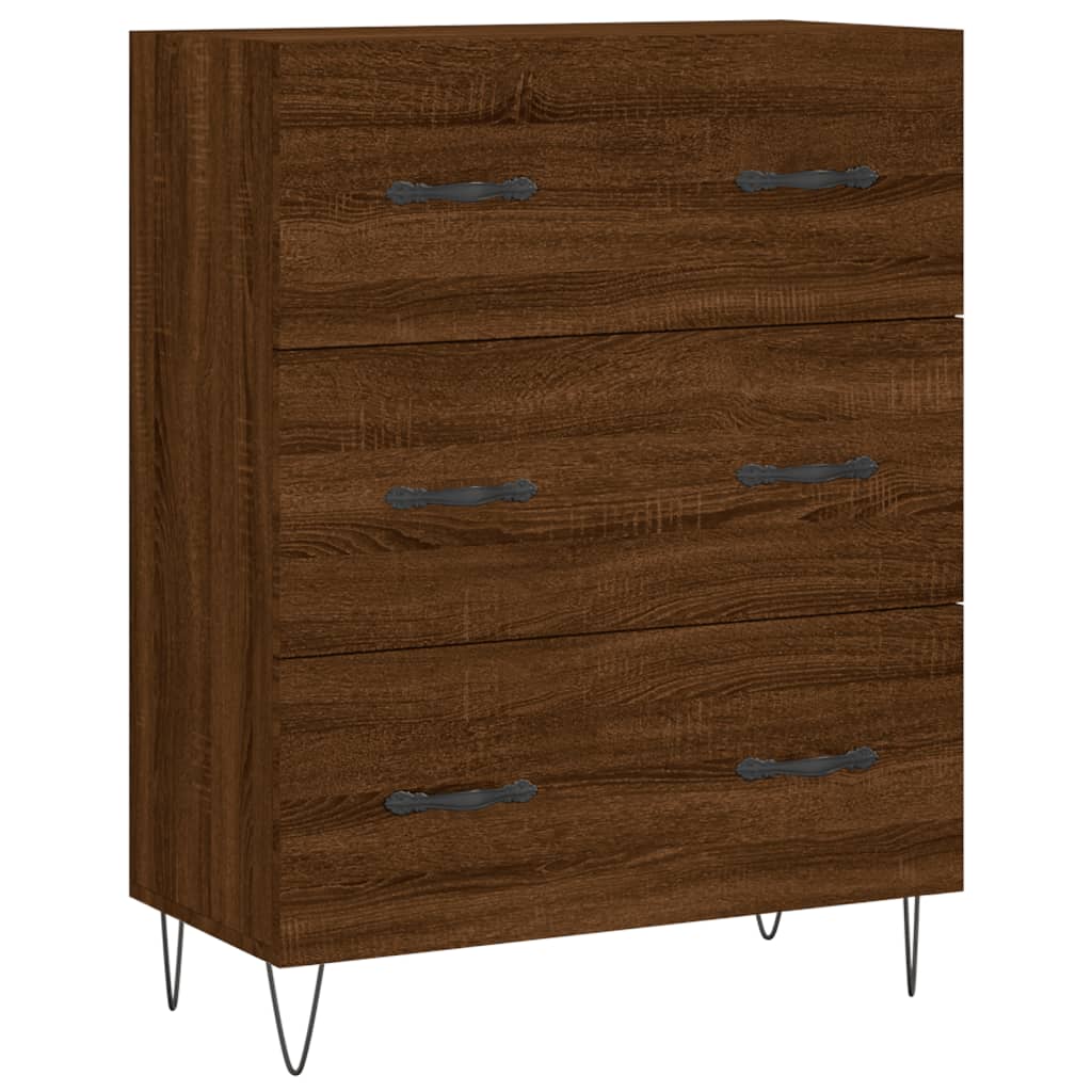 Brown oak sideboard 69.5x34x90 cm engineered wood