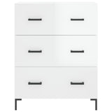 Sideboard Glossy white 69.5x34x90 cm Engineered wood