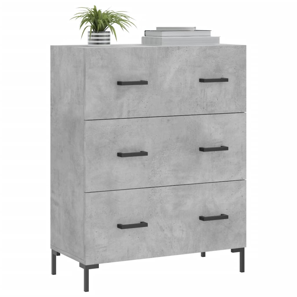 Concrete gray sideboard 69.5x34x90 cm engineered wood