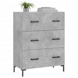 Buffet gris béton 69,5x34x90 cm bois d'ingénierie