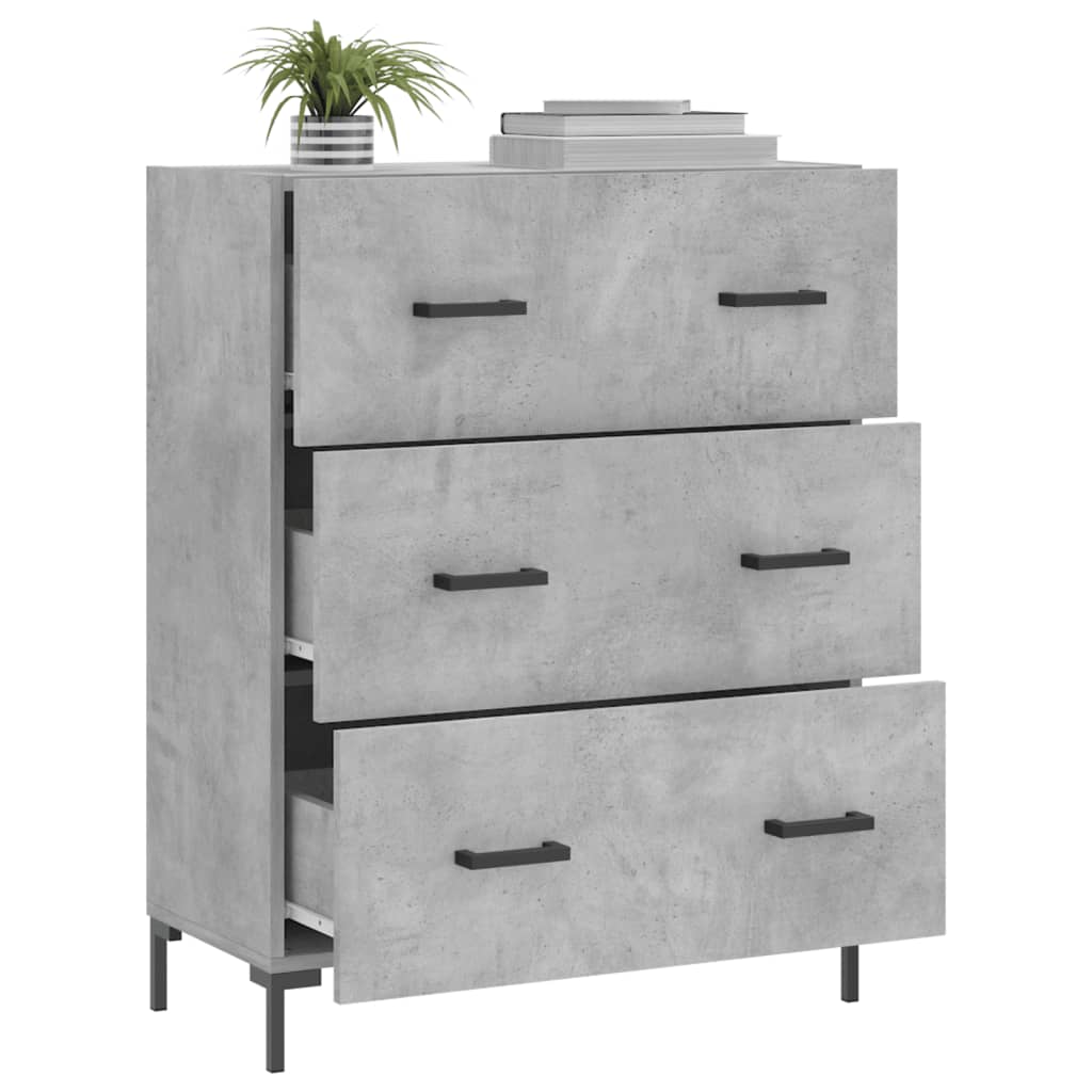 Betongraues Sideboard 69,5 x 34 x 90 cm, Holzwerkstoff