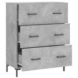 Concrete gray sideboard 69.5x34x90 cm engineered wood