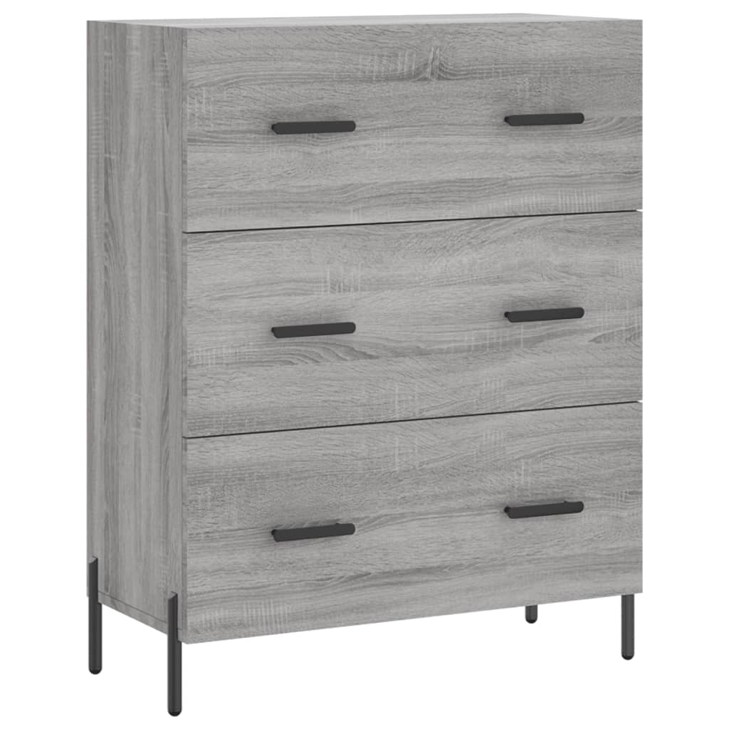 Sonoma graues Sideboard 69,5 x 34 x 90 cm, Holzwerkstoff