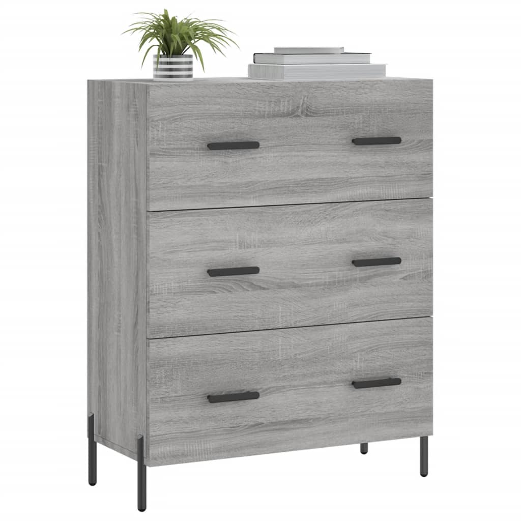 Sonoma graues Sideboard 69,5 x 34 x 90 cm, Holzwerkstoff