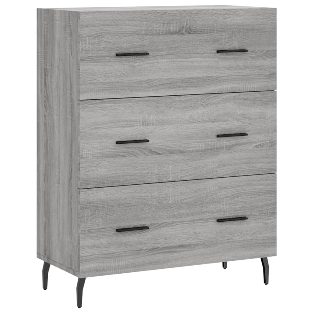 Sonoma graues Sideboard 69,5 x 34 x 90 cm, Holzwerkstoff