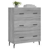 Sonoma graues Sideboard 69,5 x 34 x 90 cm, Holzwerkstoff