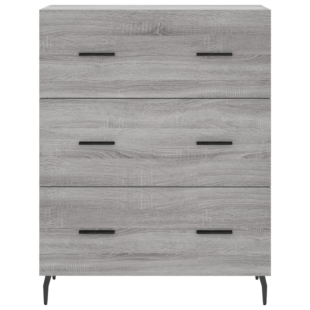 Sonoma graues Sideboard 69,5 x 34 x 90 cm, Holzwerkstoff