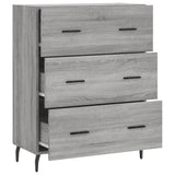 Sonoma graues Sideboard 69,5 x 34 x 90 cm, Holzwerkstoff