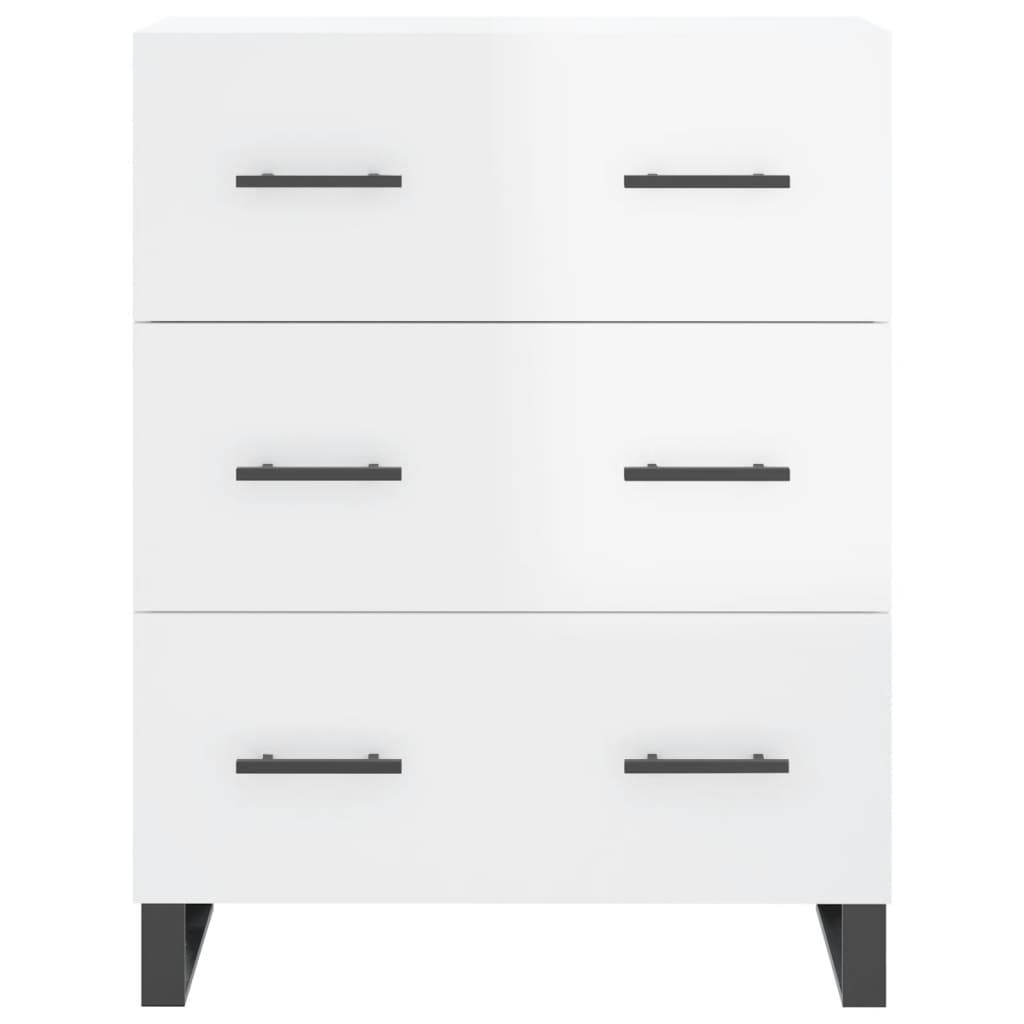 Sideboard Glossy white 69.5x34x90 cm Engineered wood