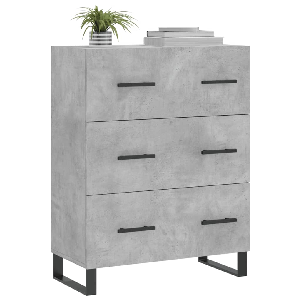 Buffet gris béton 69,5x34x90 cm bois d'ingénierie