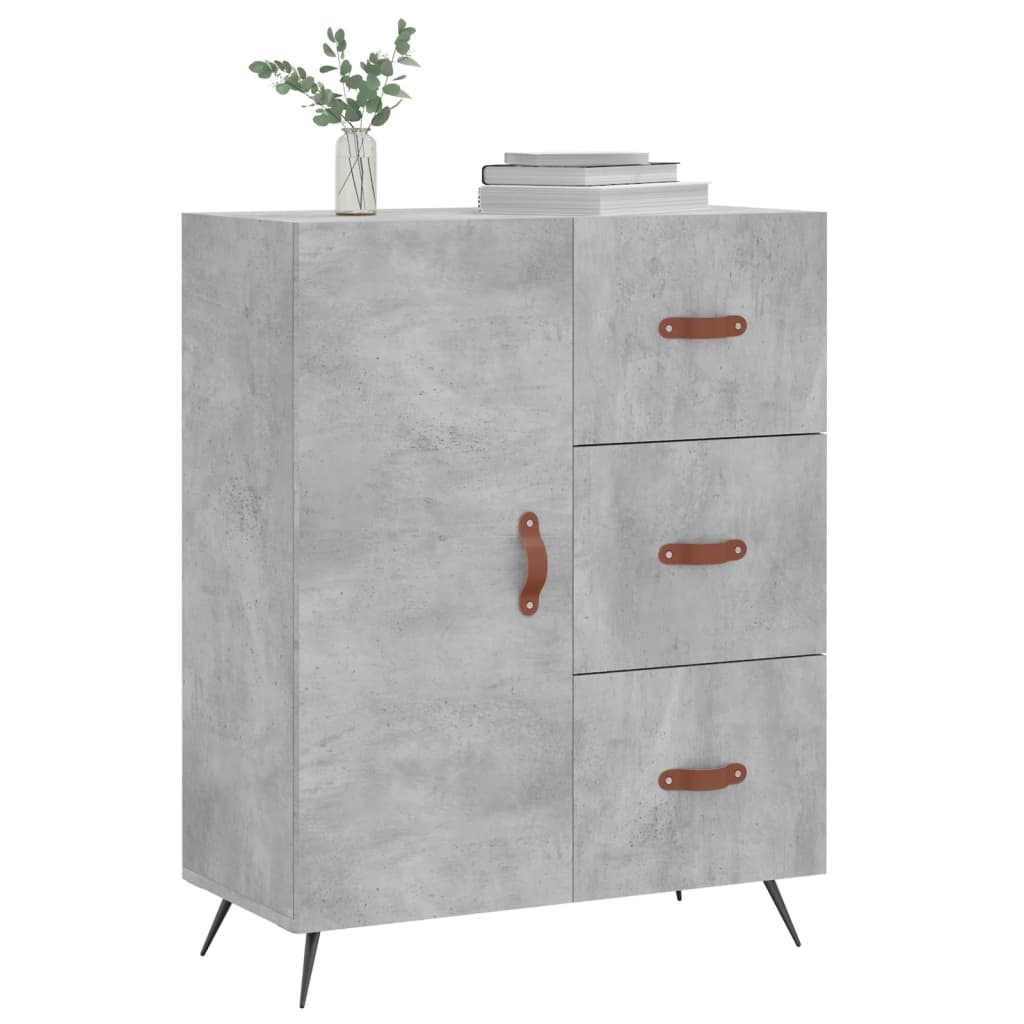 Concrete gray sideboard 69.5x34x90 cm engineered wood