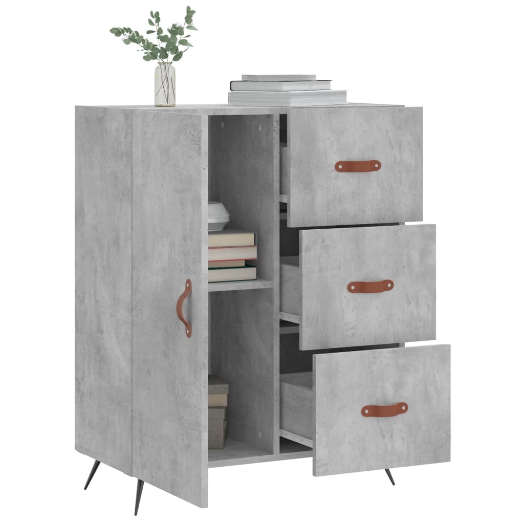 Concrete gray sideboard 69.5x34x90 cm engineered wood