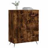 Buffet chêne fumé 69,5x34x90 cm bois d'ingénierie