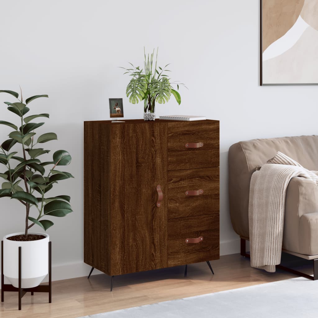 Brown oak sideboard 69.5x34x90 cm engineered wood