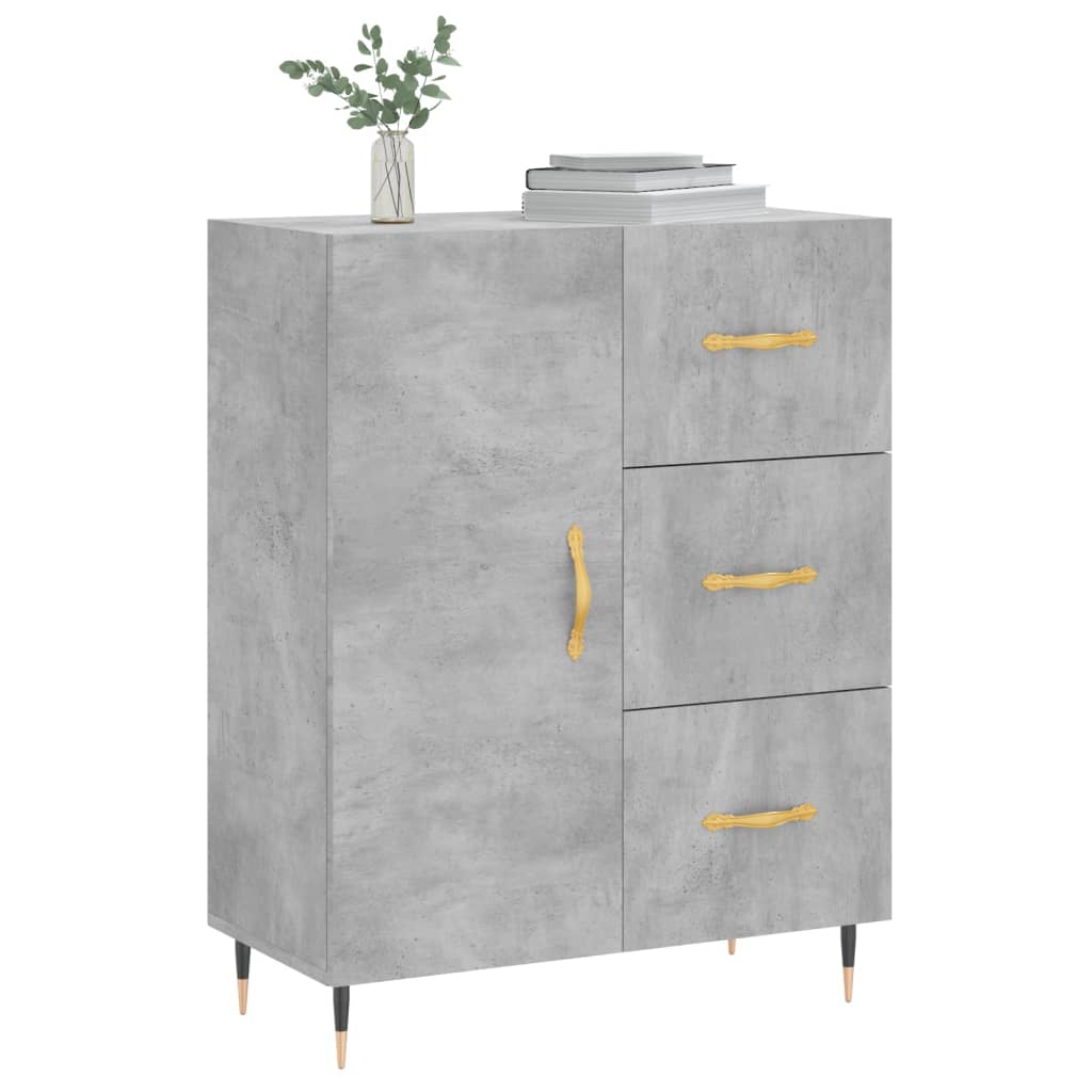 Buffet gris béton 69,5x34x90 cm bois d'ingénierie