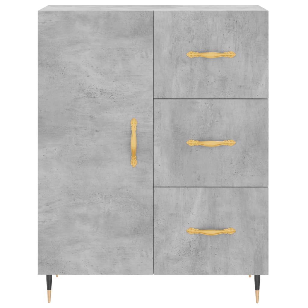 Buffet gris béton 69,5x34x90 cm bois d'ingénierie