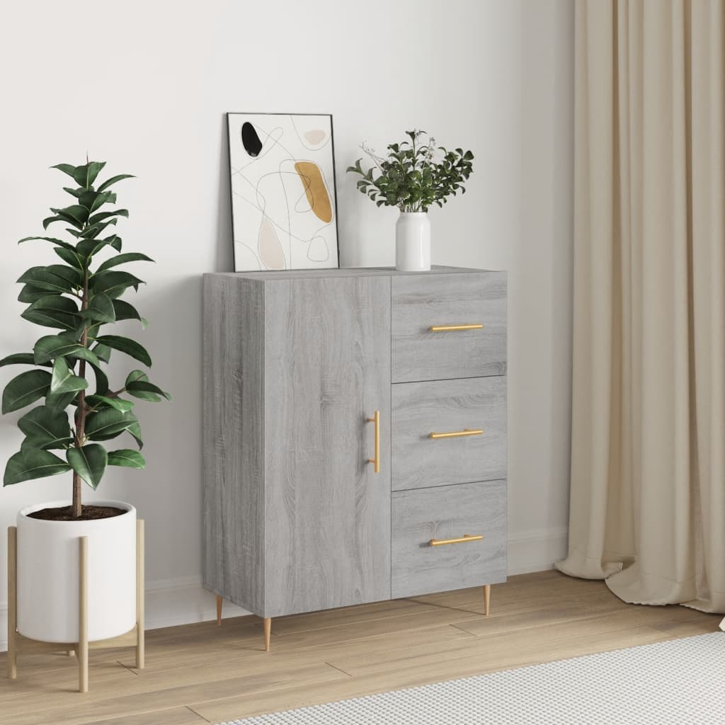 Sonoma gray sideboard 69.5x34x90 cm engineered wood