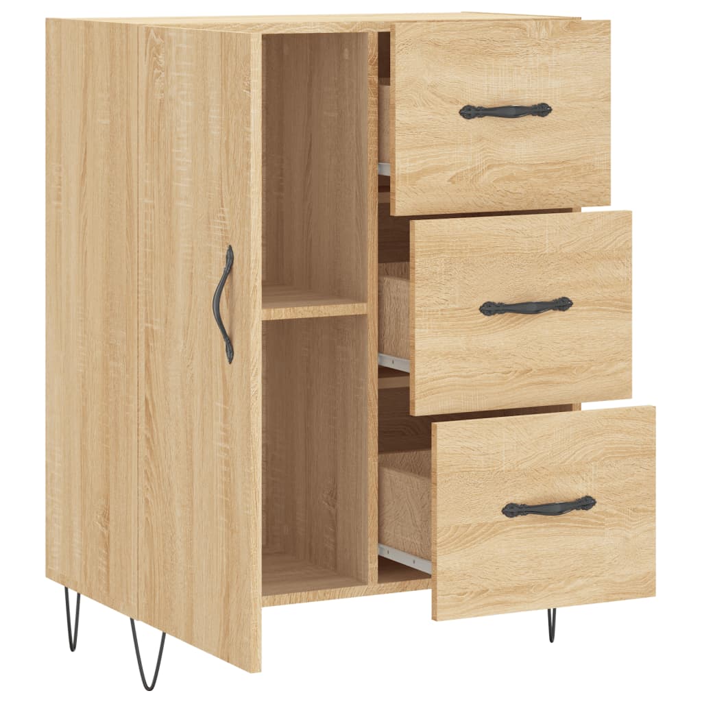 Buffet chêne sonoma 69,5x34x90 cm bois d'ingénierie