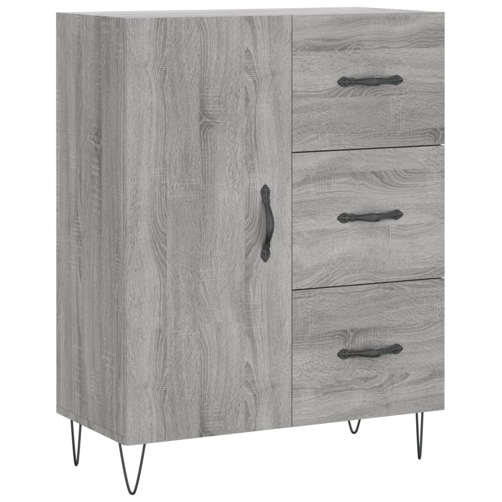 Sonoma graues Sideboard 69,5 x 34 x 90 cm, Holzwerkstoff