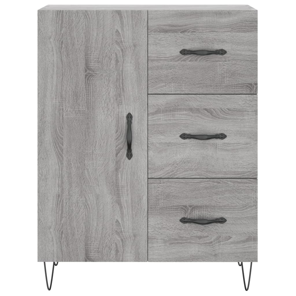 Sonoma graues Sideboard 69,5 x 34 x 90 cm, Holzwerkstoff