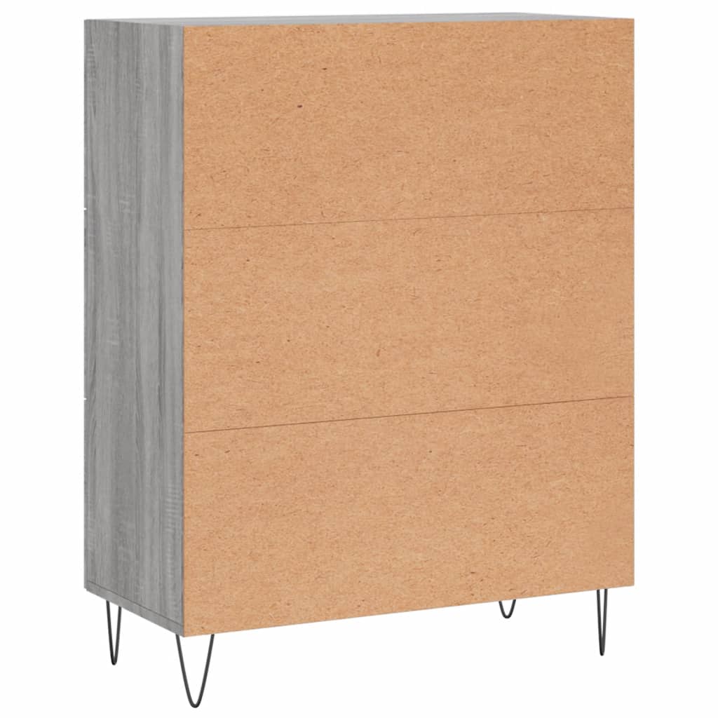 Sonoma graues Sideboard 69,5 x 34 x 90 cm, Holzwerkstoff