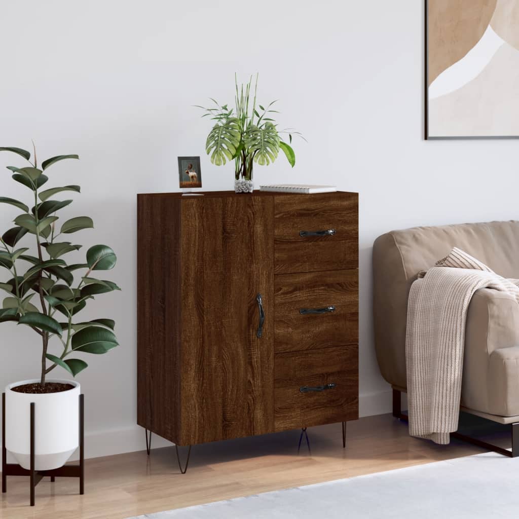 Brown oak sideboard 69.5x34x90 cm engineered wood