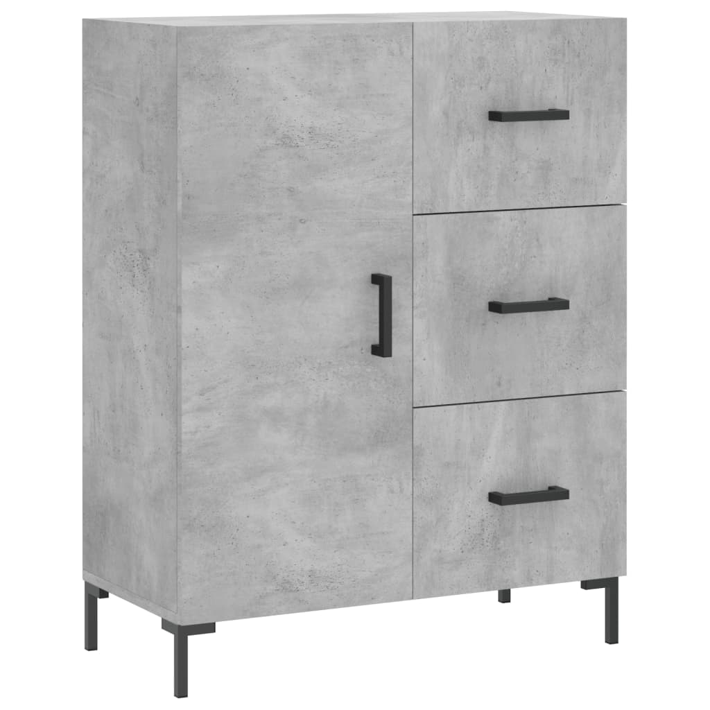 Buffet gris béton 69,5x34x90 cm bois d'ingénierie