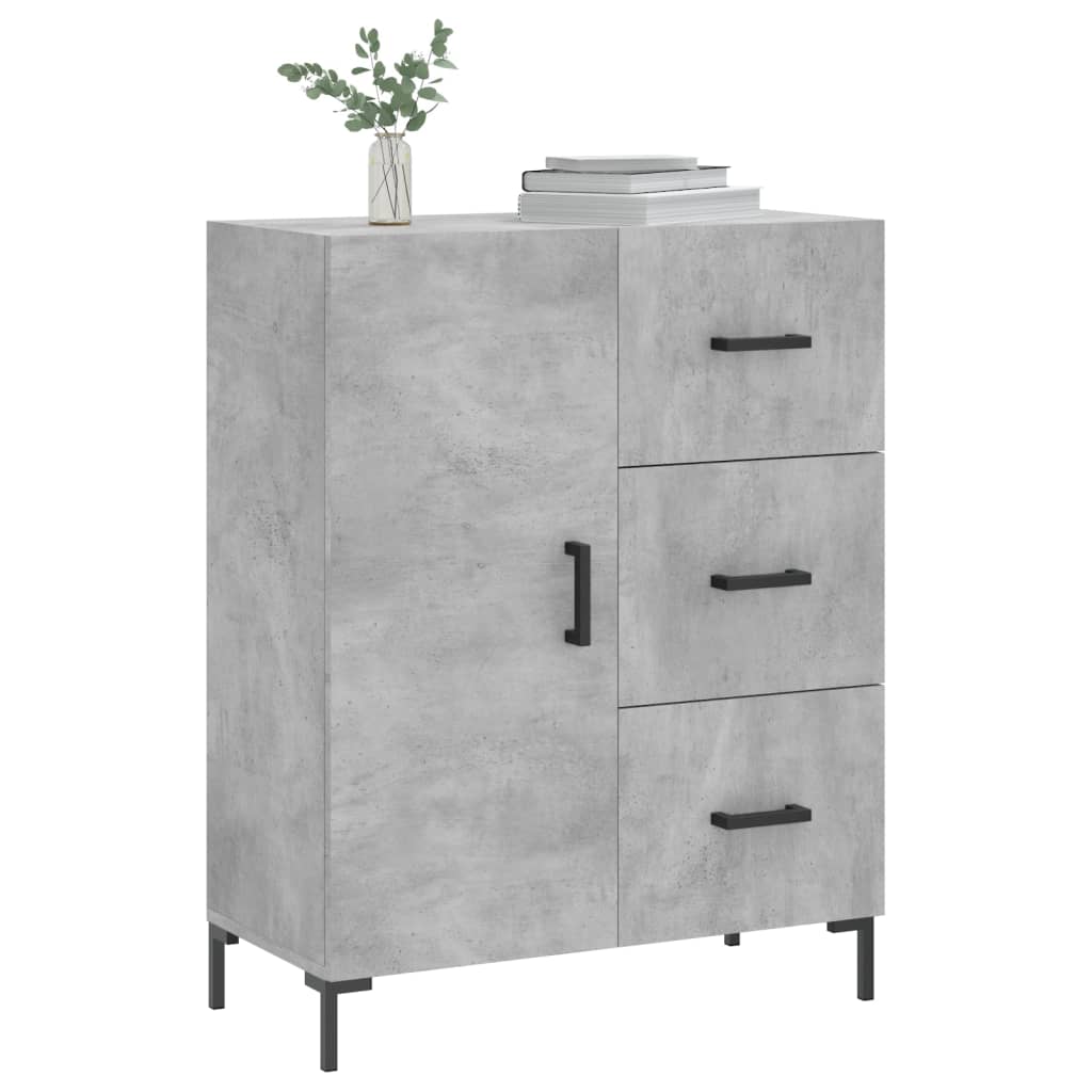 Betongraues Sideboard 69,5 x 34 x 90 cm, Holzwerkstoff