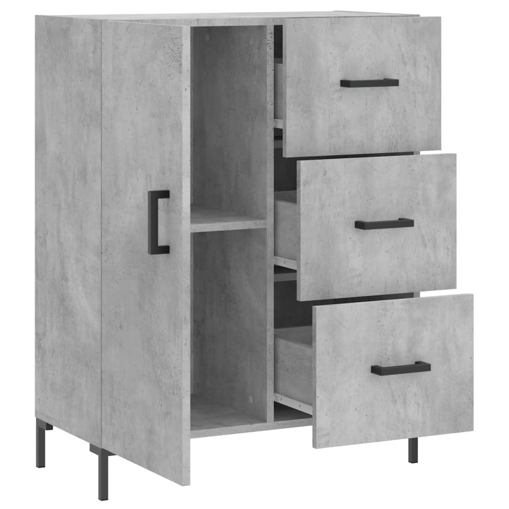 Concrete gray sideboard 69.5x34x90 cm engineered wood