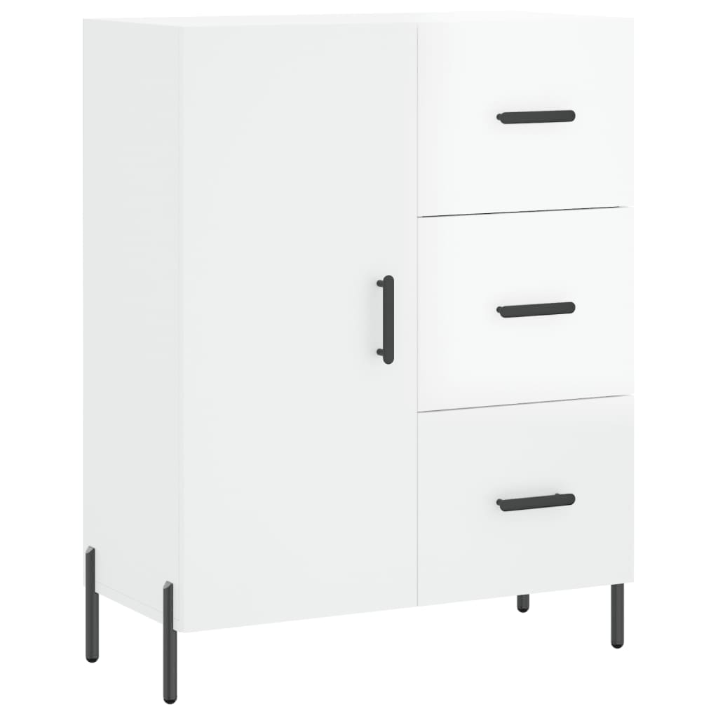 Sideboard Glossy white 69.5x34x90 cm Engineered wood