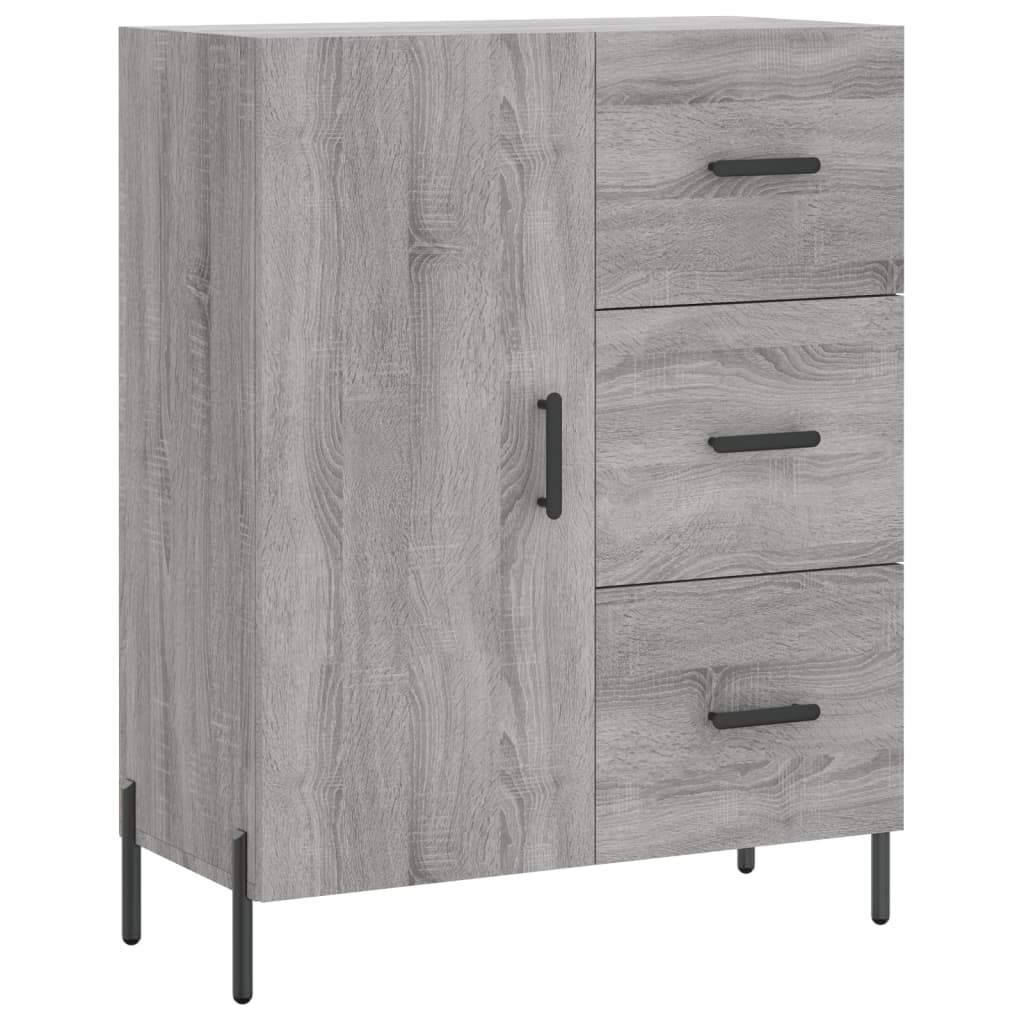 Sonoma graues Sideboard 69,5 x 34 x 90 cm, Holzwerkstoff