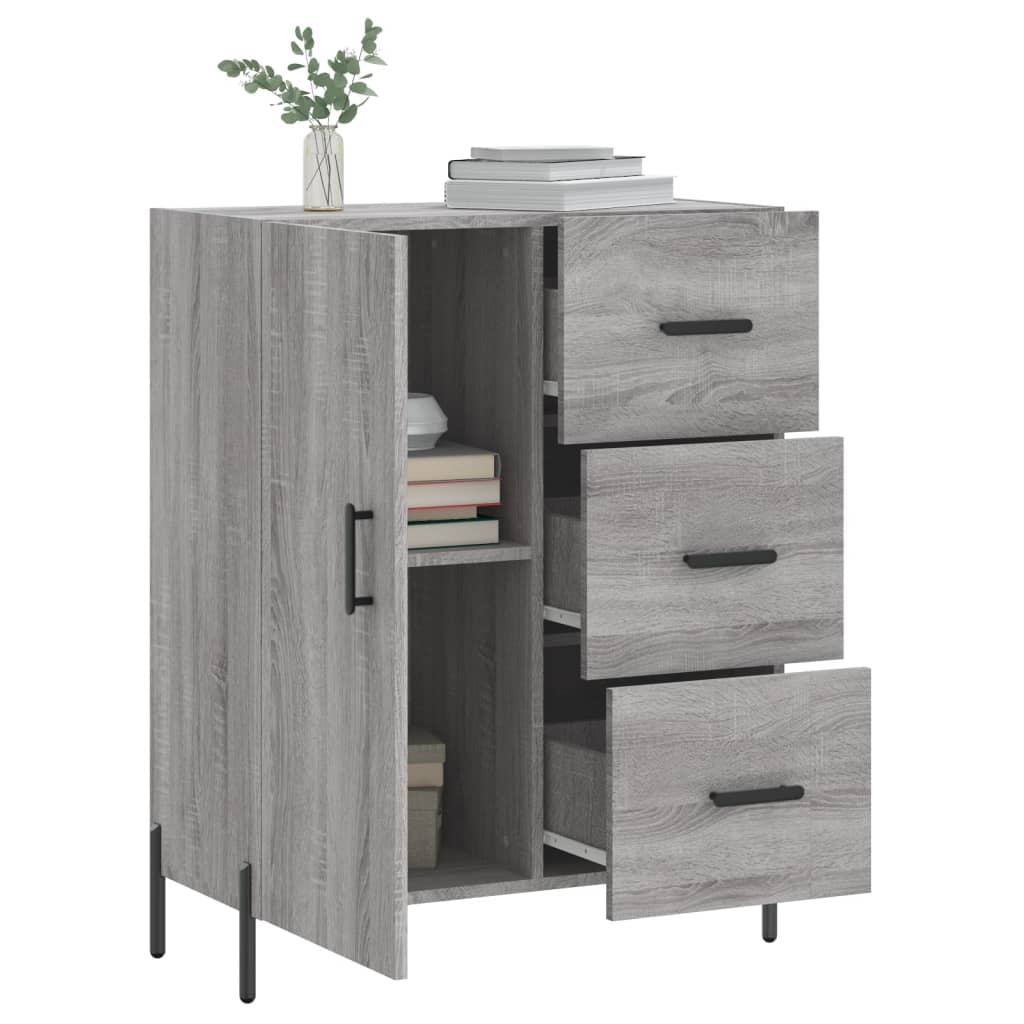 Sonoma graues Sideboard 69,5 x 34 x 90 cm, Holzwerkstoff