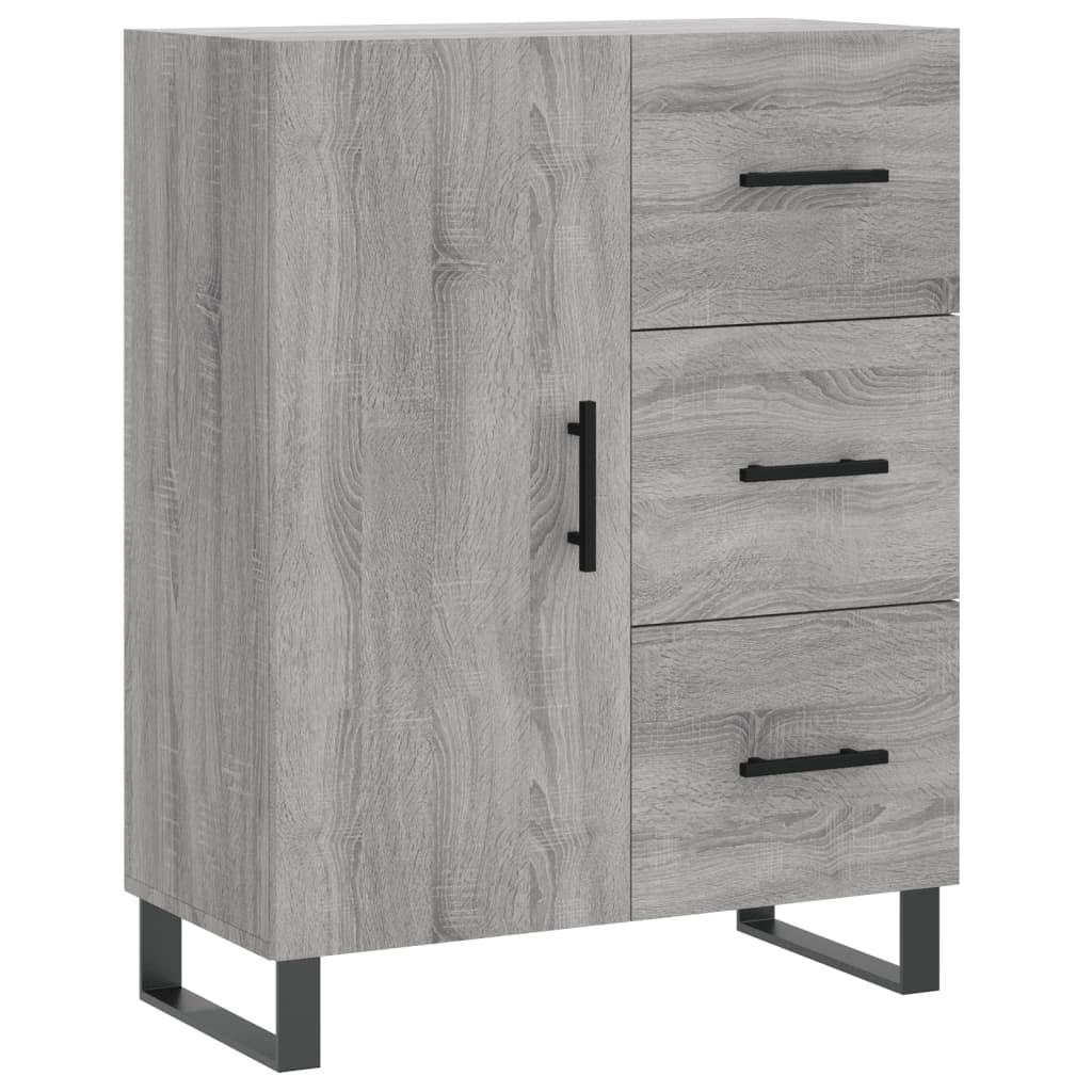 Sonoma graues Sideboard 69,5 x 34 x 90 cm, Holzwerkstoff