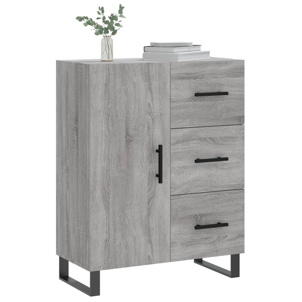 Sonoma graues Sideboard 69,5 x 34 x 90 cm, Holzwerkstoff