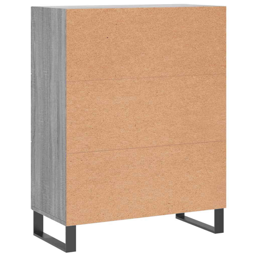 Sonoma graues Sideboard 69,5 x 34 x 90 cm, Holzwerkstoff