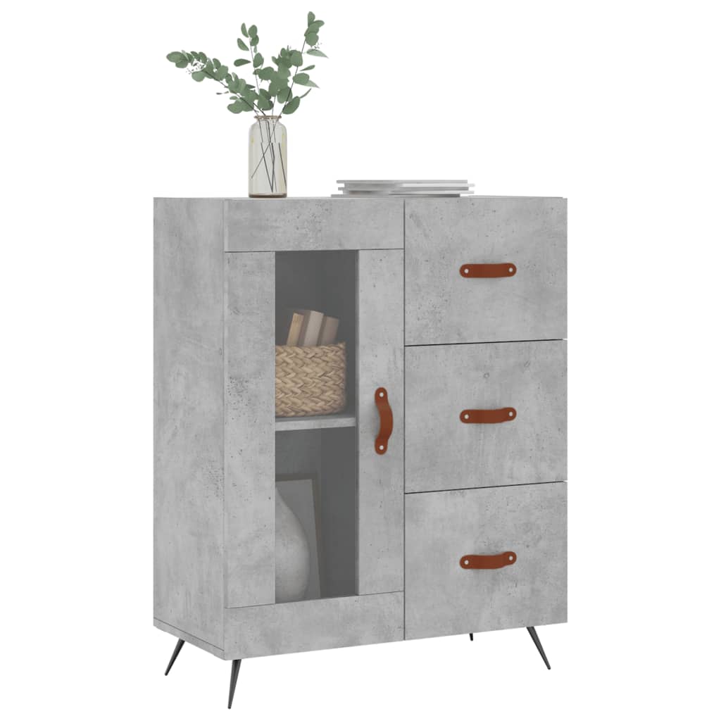 Buffet gris béton 69,5x34x90 cm bois d'ingénierie