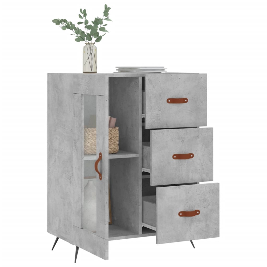 Concrete gray sideboard 69.5x34x90 cm engineered wood