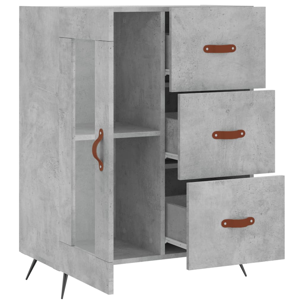 Buffet gris béton 69,5x34x90 cm bois d'ingénierie