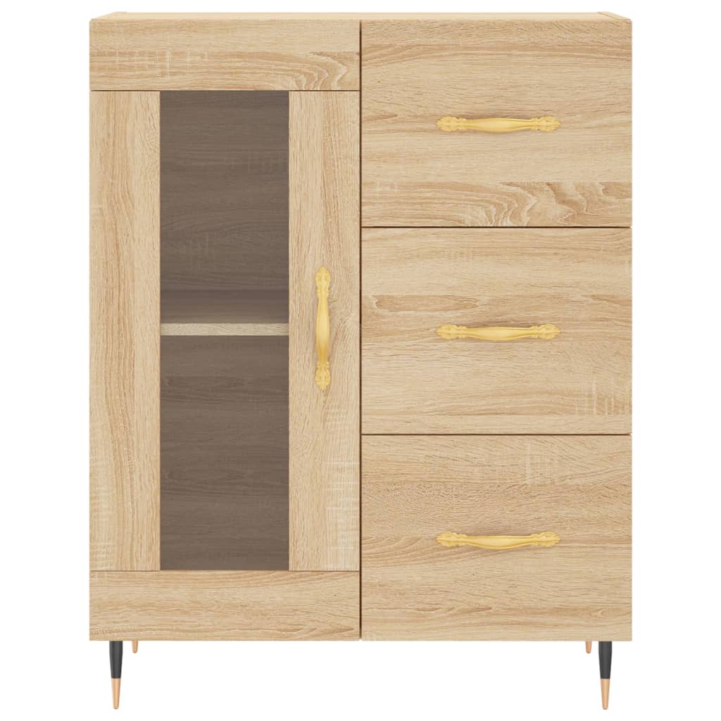 Sideboard aus Sonoma-Eiche, 69,5 x 34 x 90 cm, Holzwerkstoff