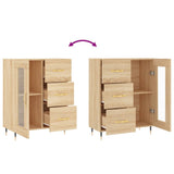 Buffet chêne sonoma 69,5x34x90 cm bois d'ingénierie