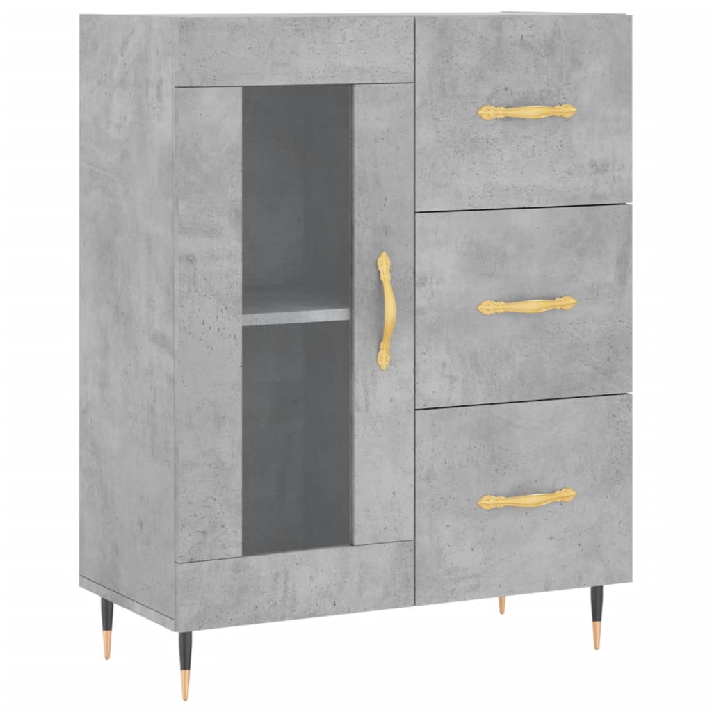 Concrete gray sideboard 69.5x34x90 cm engineered wood