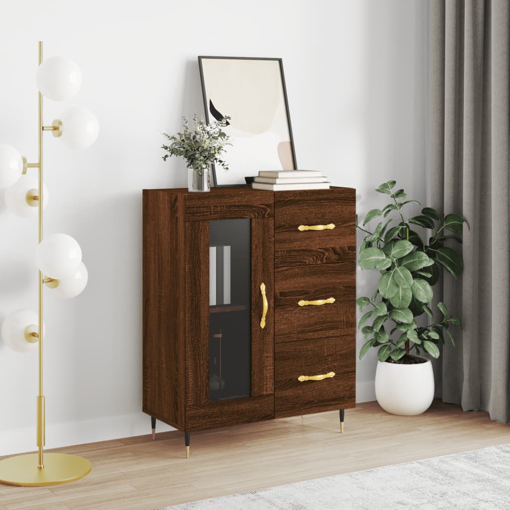 Brown oak sideboard 69.5x34x90 cm engineered wood