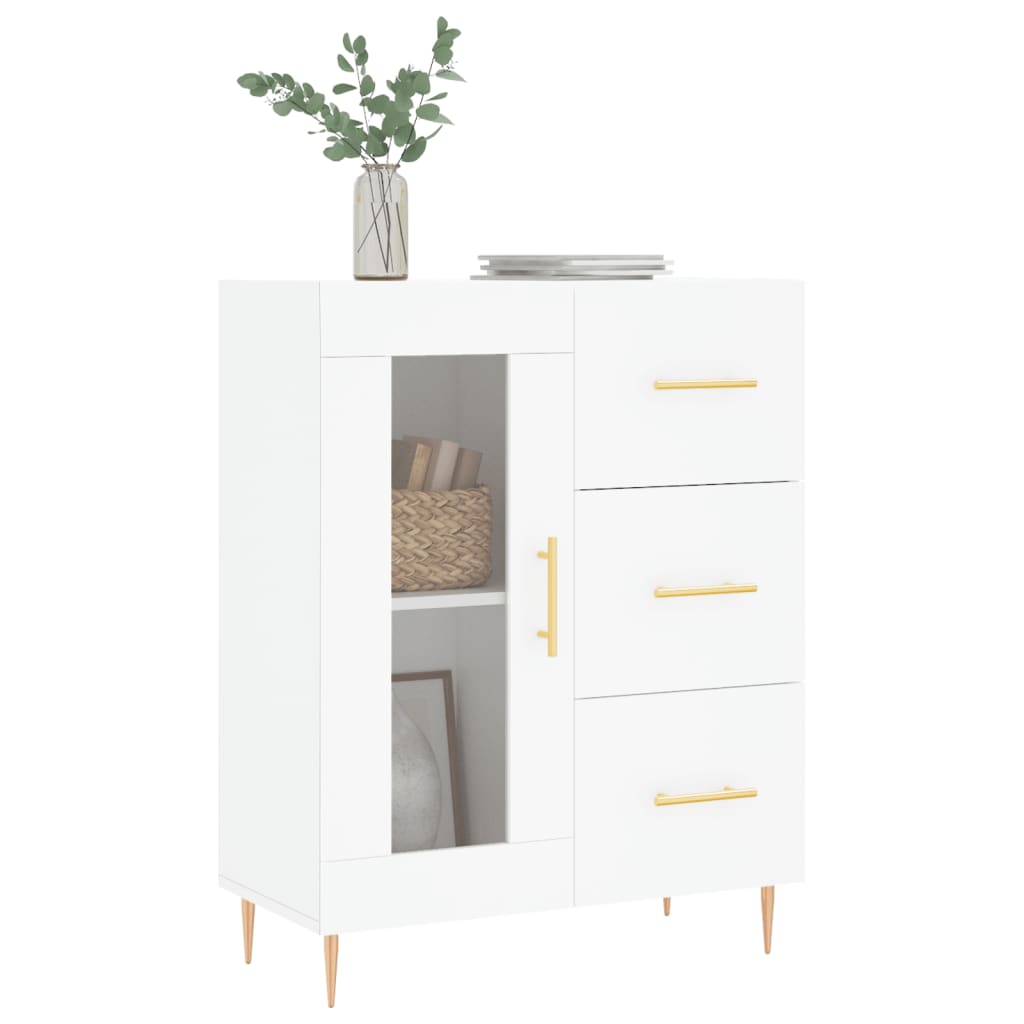 Weißes Sideboard 69,5 x 34 x 90 cm, Holzwerkstoff