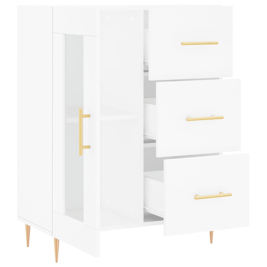 Buffet blanc 69,5x34x90 cm bois d'ingénierie